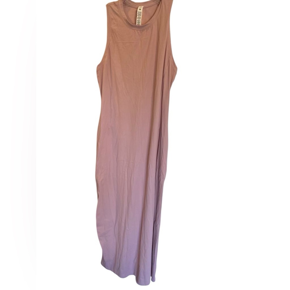 NWOT Lululemon ribbed long dress PINK HAZE Size 12